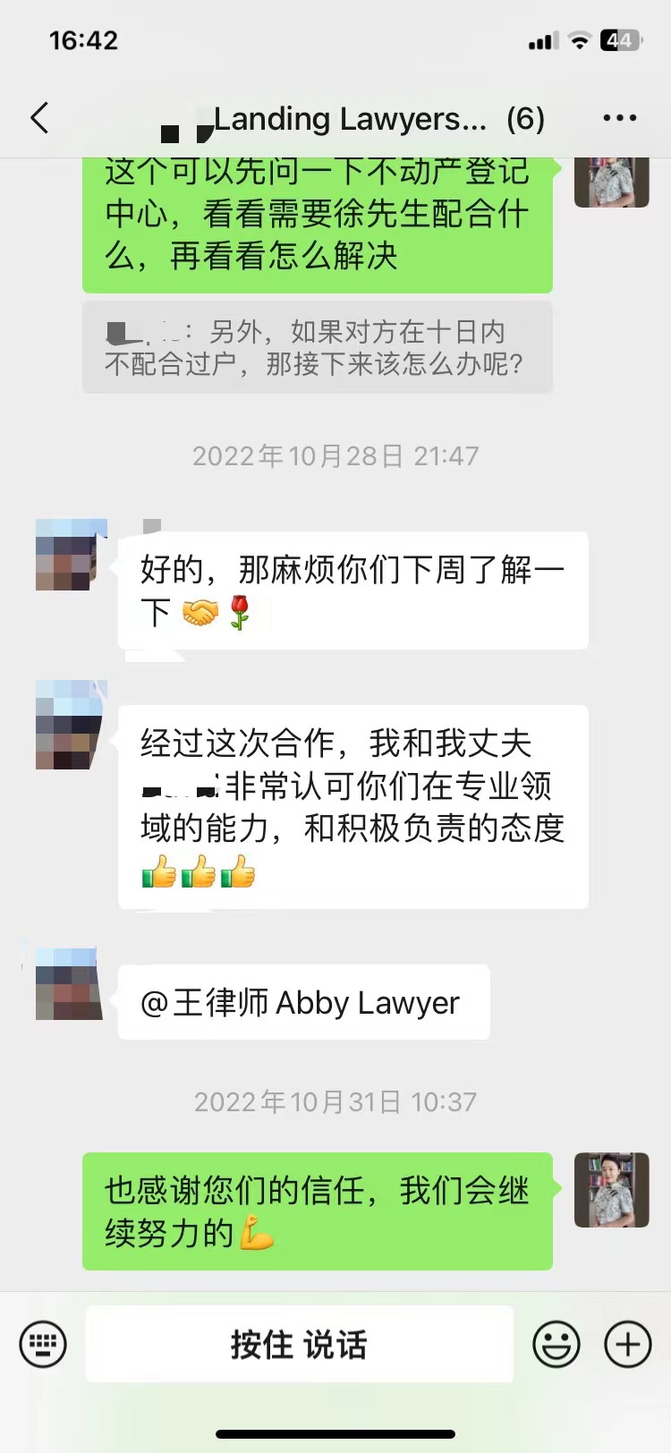 Client reviews Abby lawyer, Customer praise